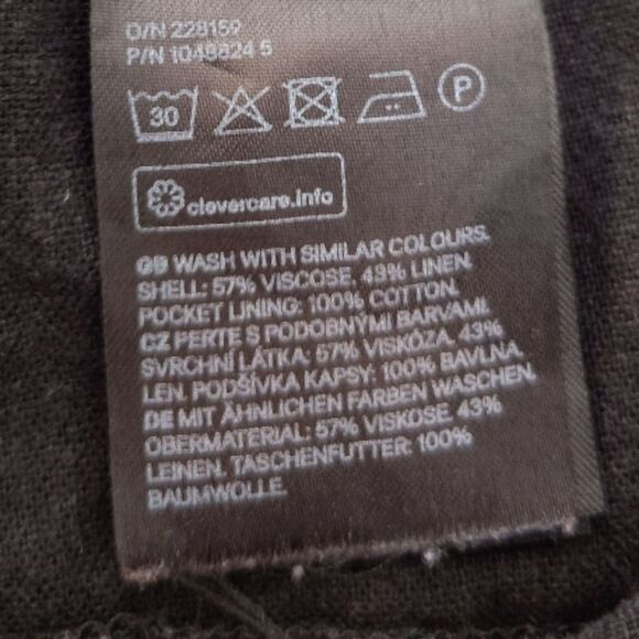 H&M Black High Waist Wide Leg Linen Blend Trouser Pants Plussize 14 - Picture 11 of 13